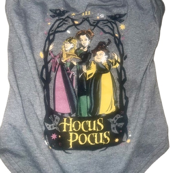 Hocus Pocus Halloween Witches Dog Clothes T Shirt Grey Size Large - Picture 3 of 4